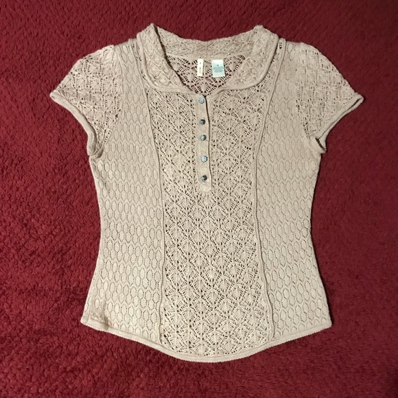 Anthropologie Tops - Anthropologie Moth openwork knit top size M